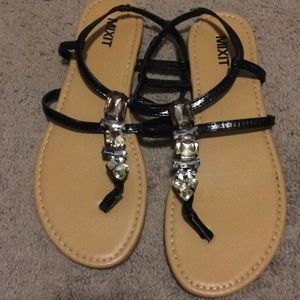 Black Jewel Sandals